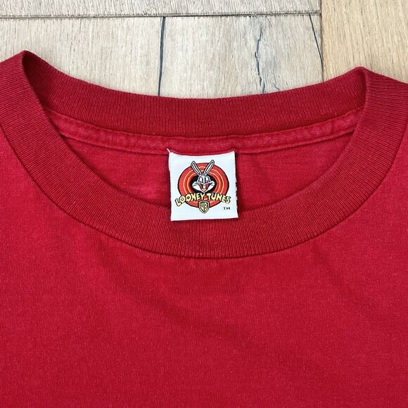 Vintage Looney Tunes Tweety Bird T Shirt Size XL Red Because I Said So - Picture 5 of 5